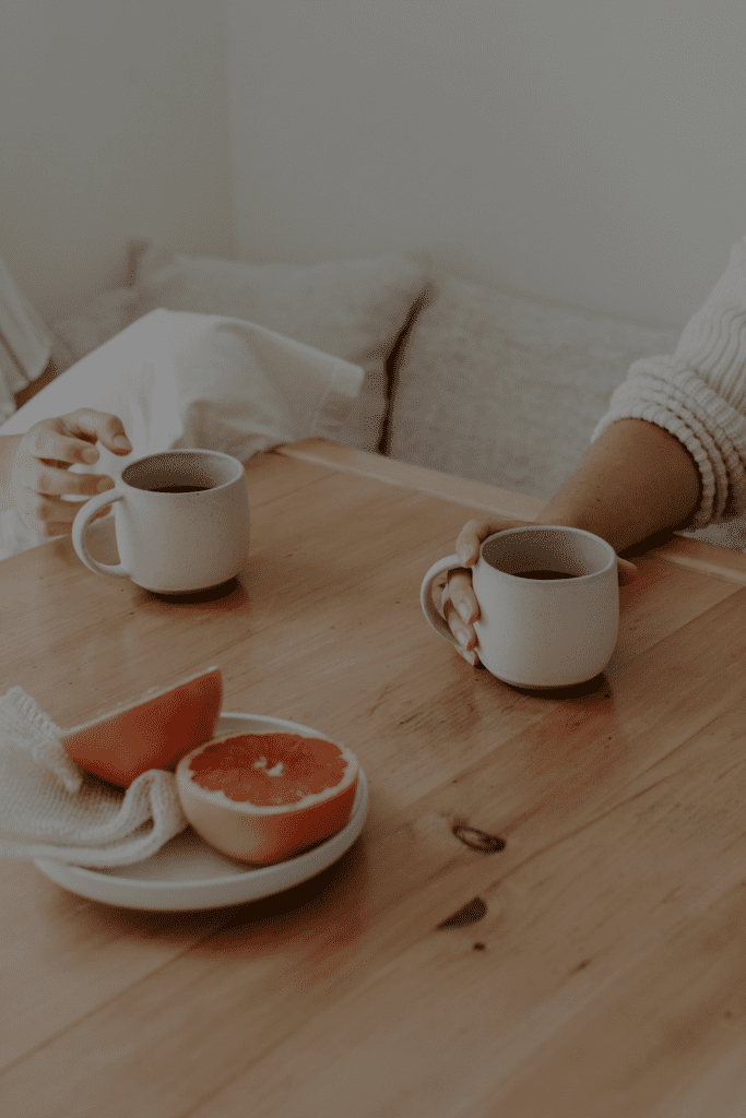 Kitchen table with coffee